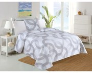 Set con copriletto e federa bianco/grigio con rivestimento trapuntato 140x220 cm Circulo – My House