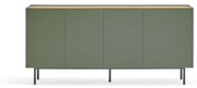 Cassettiera bassa in rovere decorato in colore verde-naturale 165x78 cm Arista - Teulat