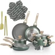Batteria pentole 16 pezzi verde Cooking Therapy