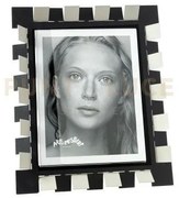 Portafoto di design vertigo piccolo avorio ,nero in ferro e polimet...