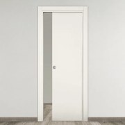 Porta interna scorrevole Word in MDF colore bianco, L 70 x H 210 cm, apertura reversibile