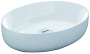 Lavabo da appoggio Metamorfosi OLYMPIA CERAMICA ovale in ceramica L 55 x H 14 x P 42 cm bianco lucido