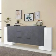 Credenza moderna PILLON con 2 ante battenti e 2 cassetti - Colore bianco