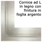 Art Maiora Quadro moderno astratto dipinto a mano su tela "La vie en rose" 120x80 Cornice ad L in legno con finitura in foglia argento