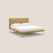 Theo letto imbottito moderno sfoderabile con piedi alti in metallo in tessuto impermeabile T10 giallo