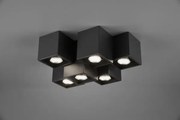 Plafoniera metallo fernando 6 cubetti 37cm 604900632 nero