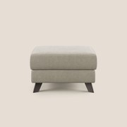 Moon Pouf contenitore e piedini alti in tessuto morbido impermeabile T02 panna