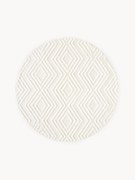 Tappeto rotondo in cotone con struttura in rilievo Ziggy