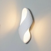 Applique da parete Ornela AI Lindby, dimmerabile, Bianco / Opale, Soggiorno / Sala da pranzo, Gesso / Argilla, Moderno, Applique