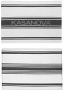 Set 2 strofinacci cucina 50x70 cm righe cotone nero