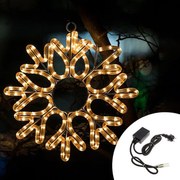 Fiocco di neve luminoso da 45cm 88 Led Bianco Caldo da esterno Wisdom