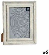 Cornice Portafoto Marrone Argentato Legno Cristallo Plastica 21 x 2 x 26 cm (6 Unità)