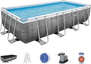 Piscina rettangolare stile rattan 549x274x122