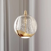 Lucande Lampada LED a sospensione Hayley, Ø 9 cm, color oro, vetro