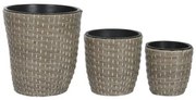 Set di vasi da fiori Home ESPRIT polipropilene Rattan 40 x 40 x 45 cm