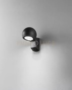 Helmet applique alluminio colore grafite 1 luce a led interno/ester...