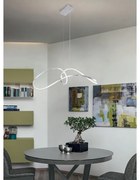 Lampadario LED moderno Evelin grigio, luce con 3 temperature di colore 2239 lumen, NOVECENTO