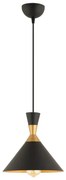Lampadario a sospensione su cavo MONZA 1xE27/40W/230V, diam. 25 cm, nero/oro