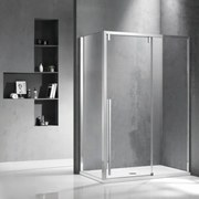 Kamalu - cabina doccia 80x140 scorrevole e lato fisso vetro 8mm altezza h200 | ksa5000