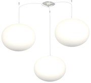 Sospensione Contemp Decentratori Soft Metallo Cromo Vetro Opaco 3 Luci E27 35Cm