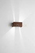 Double cube applique da esterno 20w 1490lm 3000k corten 20x10cm