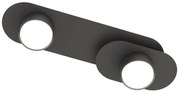 Lampada da soffitto in acciaio STILO 2 nera da interno 2xGX53