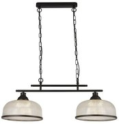 Highworth 2lt pendant - metallo nero e vetro stile olografico