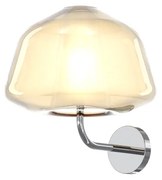 Applique Contemporanea Double Skin Alpha Metallo Cromo Vetro Ambra 1 Luce E27