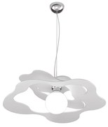 Sospensione Moderna Ripples Metallo Bianco 1 Luce E27 D.50Cm