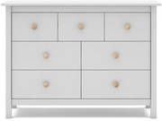 Cassettiera bassa bianca per bambini in legno di pino 110x80 cm Max - Marckeric