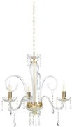 Lampadario in vetro e cristallo maria teresa 3 luci oro lp.mt-3l6past