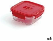 Porta pranzo Ermetico Luminarc Pure Box 760 ml Rosso Vetro (6 Unità)