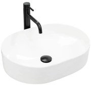 REA-U6563 - Lavabo da appoggio NADIA 38 x 50 cm, ceramica, bianco lucido