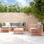 Set divani giardino 7 pz con cuscini legno massello di douglas