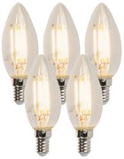 Set di 5 lampadine LED a candela dimmerabili E14 B35 5W 380lm 2700K