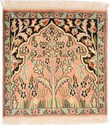 Cashmere Silk Tappeto orientale 50x50 Beige (Indian) Annodato A Mano