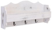Appendiabiti A Muro Bianco 50x10x23 Cm İn Legno /
