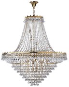 Lampadario Classico Versailles Acciaio Oro Vetro 19 Luci E14