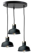 Lampadario a sospensione con filo HEBE 3xE27/60W/230V nero