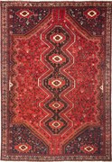 Shiraz Tappeto 340x240 Rosso (Iran) Annodato A Mano