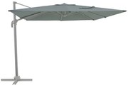 Ombrellone a palo laterale grigio AURA NATERIAL L 298 x 286 cm con telo verde