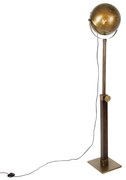 Lampada da terra industriale in bronzo con legno regolabile - Haicha