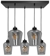 Lampadario su fune SANTIAGO 5xE27/60W/230V nero