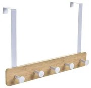 Appendiabiti per Porte Home ESPRIT Bianco Metallo Bambù 38,5 x 4,8 x 25,5 cm