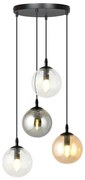 Lampadario a sospensione con filo COSMO 4xE14/10W/230V diametro 40 cm nero/grigio/beige/limpido