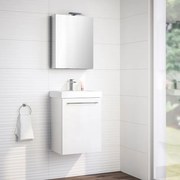 Mobile da bagno sotto lavabo Remix bianco lamellare lucido L 45 x H 58 x P 35 cm 1 anta, lavabo non incluso