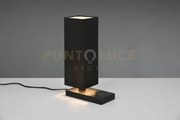 Haley lampada da tavolo nera con paralume con base x ricarica indut...