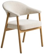 Set di sedie da pranzo color crema in rovere massiccio con braccioli 2 pz Elk – Unique Furniture