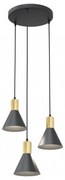 Lampada a sospensione in acciaio ROSA 3 nero/bianco e oro 3xE14 Colore del corpo Nero e Oro