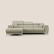 Fusion Divano angolare con sedute scorrevoli in tessuto morbido smacchiabile T05 panna